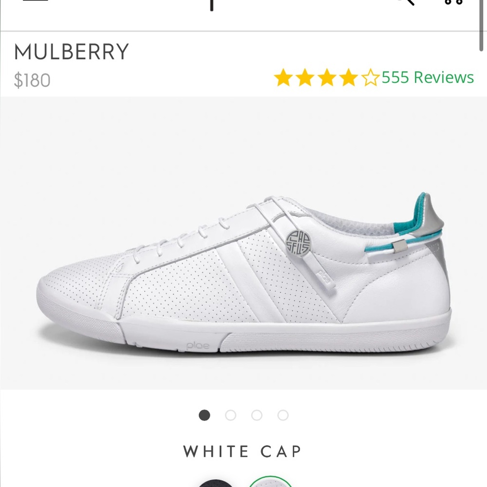 Plae Mulberry White Unisex Full Grain Leather Shoes Mens